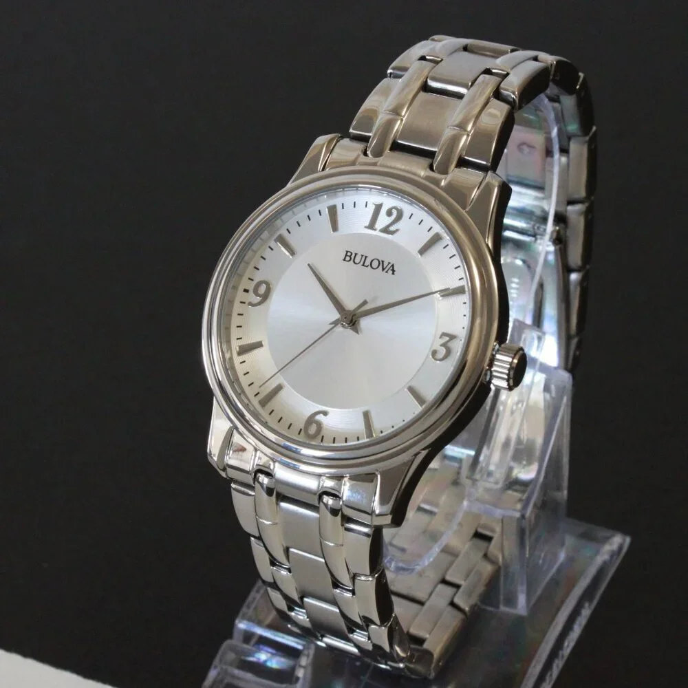 Bulova Men's Corporate Collection Quartz Watch Silver Tone Raised Indices 38mm - Picture 6 of 13